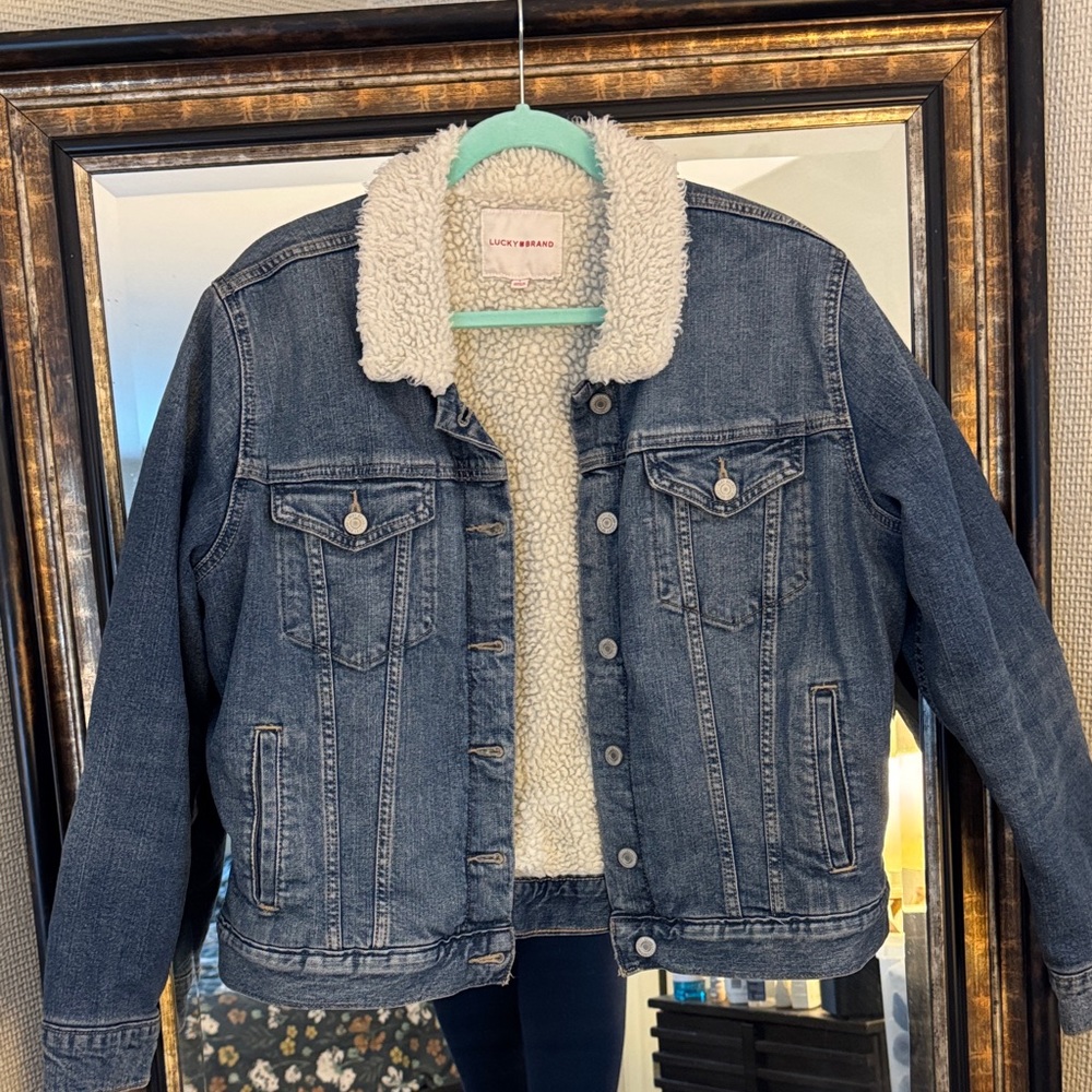 Lucky Brand Denim Jacket with Sherpa Lining